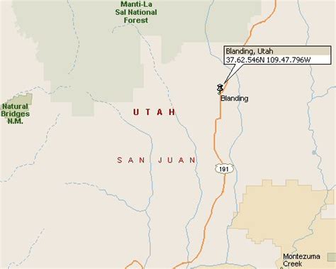 Blanding, Utah Map 1