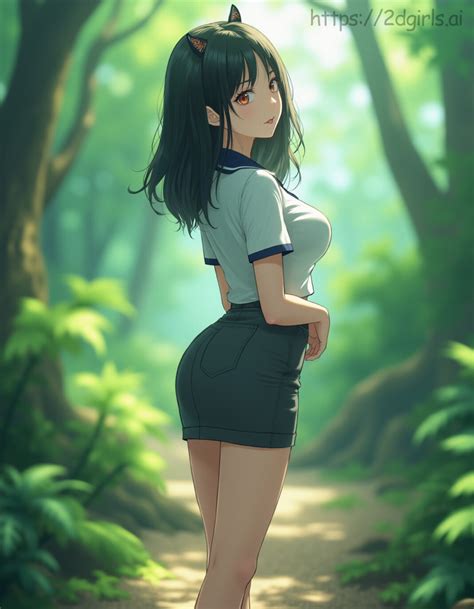 한국 여고생 아닌 성인 여성 길거리 교복 패션 | 2dGirls AI Lookbook