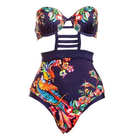 Floral Impresso Al As Elastic Praia Ver O Bikini Set Swim Wear Swimsuit Em Promo O Na Americanas