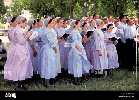 Group Of Mennonites Singing Stock Photo - Alamy