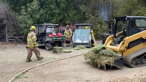 Firefighters Extinguish Hay Bale Fire On Cal Polys Campus