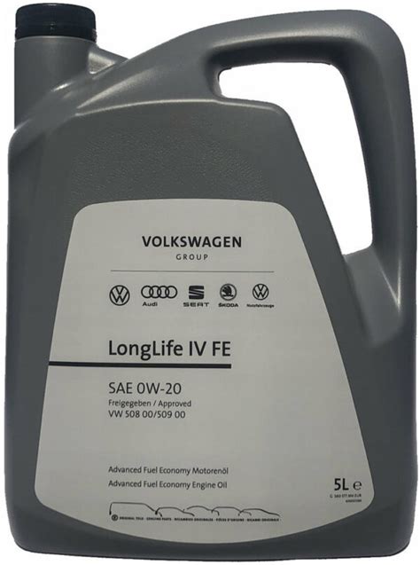VW Original Motoroil 0W-20 LongLife IV FE (VW 508.00/509.00) - 5 Liter ...