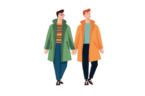 Ilustraci N Plana Dise O Gr Fico Org Nico D A Del Orgullo Pareja Gay Enamorada Concepto Foto