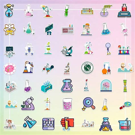 100pcs Science Stickers Pack Physics Chemistry Biology Experiment