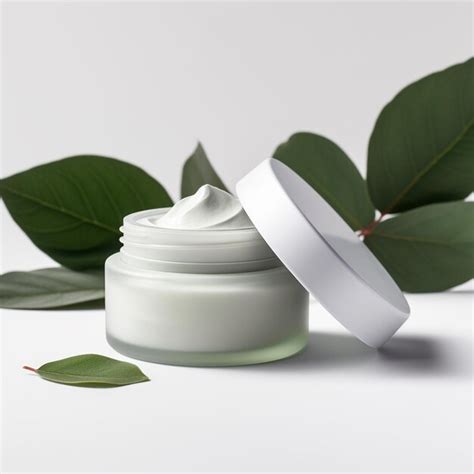 Premium Photo A White Jar Of Face Cream With A White Lid Sits On A