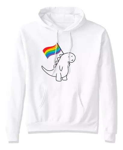 Sudadera Lgbt Orgullo Gay Arcoiris Pride Dinosaurio Bandera Env O Gratis