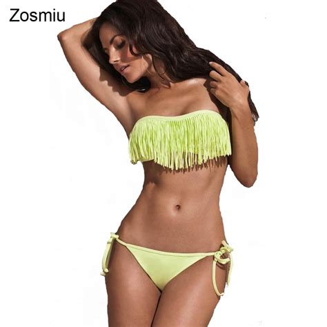 Zosmiu Branded Tassel Bra Bikini Sets Hot Women Sexy Bikini Swimsuits Top Selling Swimwear