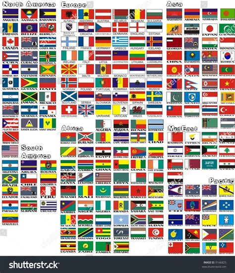 National Flags All Countries World Separated Stock Vector 9166825 ...