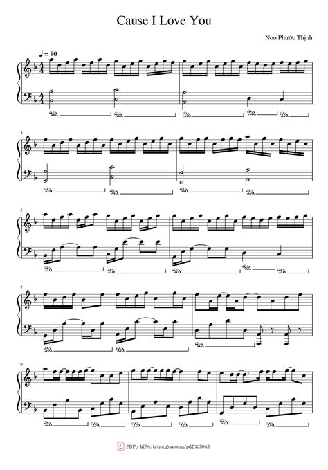 [Sheet] Cause I love you PDF lời & hợp âm, nốt nhạc