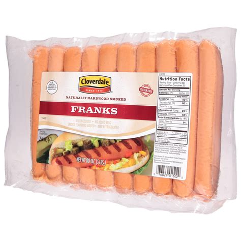 Cloverdale Meat Hot Dogs 6 Inch 41 Franks 5 Lb Shipt