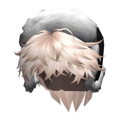 Spiky Fluffy Hair W Ushanka Platinum Blonde Roblox