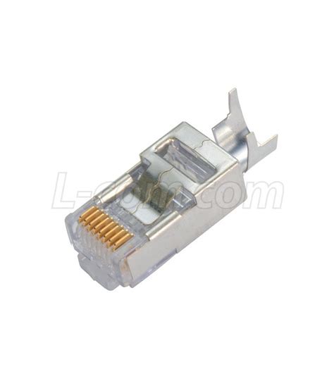 L Cat 6 Shielded Modular Plug RJ45 8x8 For Large OD Conductors