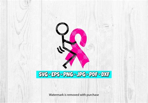 Fuck Cancer SVG Stick Figure Svg Cancer Awareness Ribbon Etsy Singapore