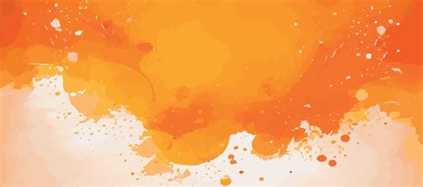 Realistic Yellow Orange Watercolor Panoramic Texture On A White Background Vector Illustration