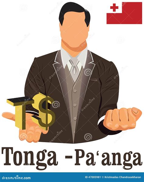 Tonga Currency Symbol Paanga Representing Money and Flag. Stock Vector ...