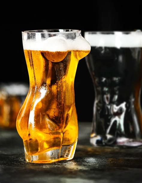 Verre à bière Chope à bière en verre 3D pour homme et femme nu Sexy