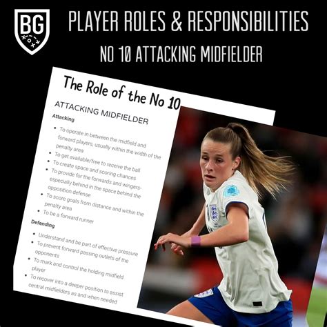 Attacking Midfielder No 10 Role Girls And Womens Bill Gill