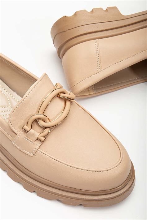 Galya Kadın Halka Toka Detaylı Oxford Nude Kadın Ayakkabının Tek Adresi Lalshoes