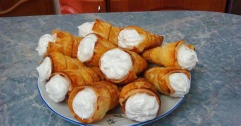 Слоеное пирожное трубочка с кремом рецепт с фото пошагово | レシピ