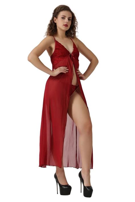 LOOKPLUS Honeymoon Sleepwear Night Dress Sett Sexy Nighty Hot Nighty Women Maxi For Women