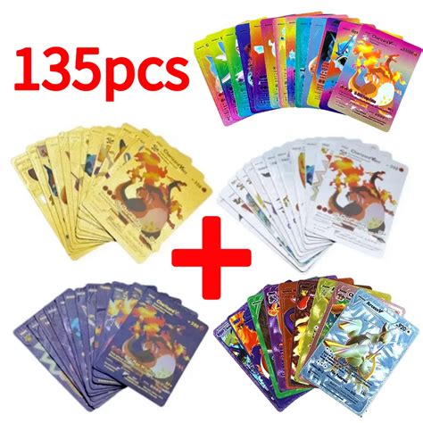 135 55 St Cke Gold Pokemon Farbkarten Pack Set Schwarz Vmax Vstar