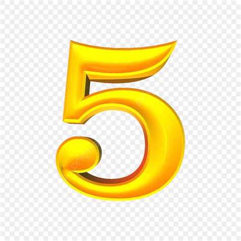 Number 5 3d Vector, 3d Rendring Yellow Color Glossy Number 5, 3d Number ...