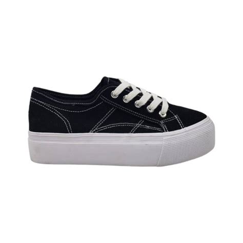 Generico Zapatilla Negra Plataforma Mujer