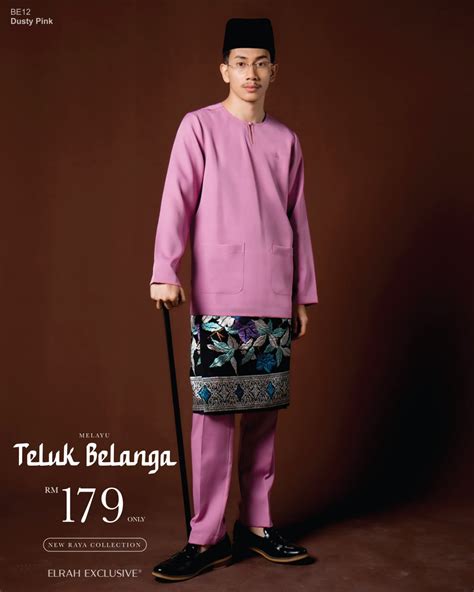 Baju Melayu Teluk Belanga Dusty Pink Elrah Exclusive
