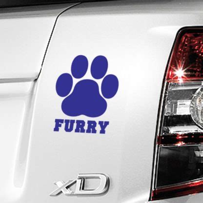 Furry Paw Print Vinyl Decal Seward Street Studios