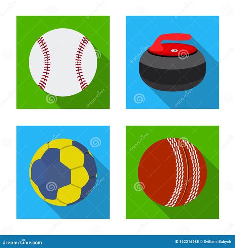 Vector Design Of Sport And Ball Icon Set Of Sport And Athletic Stock