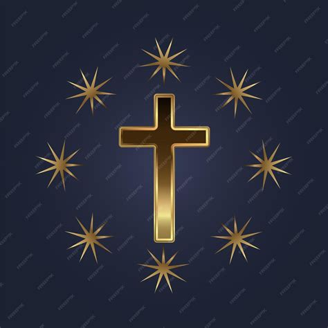 Premium Vector Holy Cross Golden With Star Holy Cross Premium For
