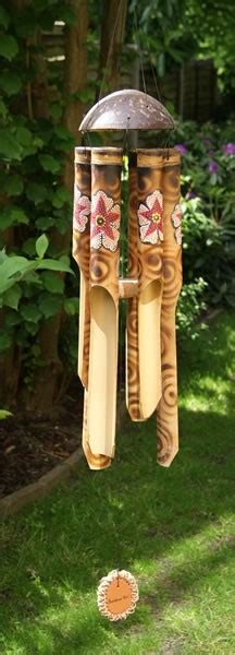 Bamboo Wind Chime With Pink Flower The Wind Chime Shop Limited