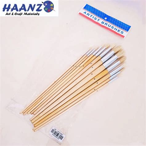 Wooden Large Brush Set -12Pcs Round - www.haanz.lk