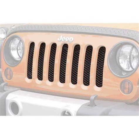 Mesh Grille Insert In Gloss Black For Jeep Wrangler Jk 2007 2018