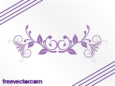 Purple Floral Swirl Vector Vector Art And Graphics