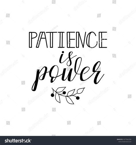 Patience Power Hand Lettering Greeting Cards Stock Vector Royalty Free