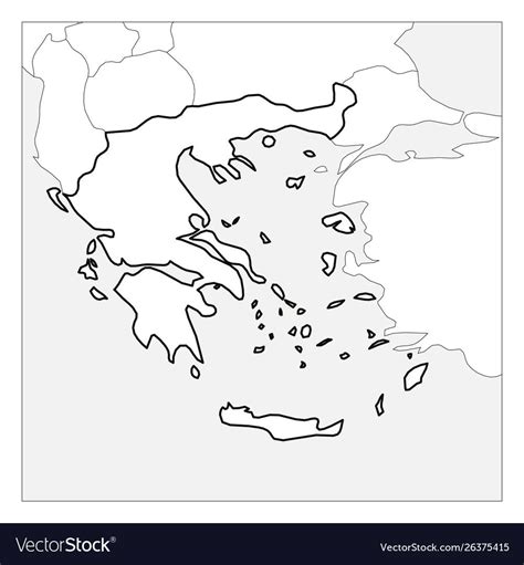 Map Greece Black Thick Outline Highlighted Vector Image On Vectorstock Vector Images Outline