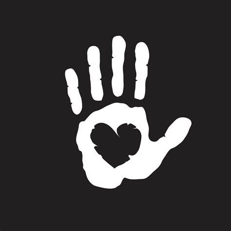Human Hand Print With Heart 16862004 Vector Art At Vecteezy