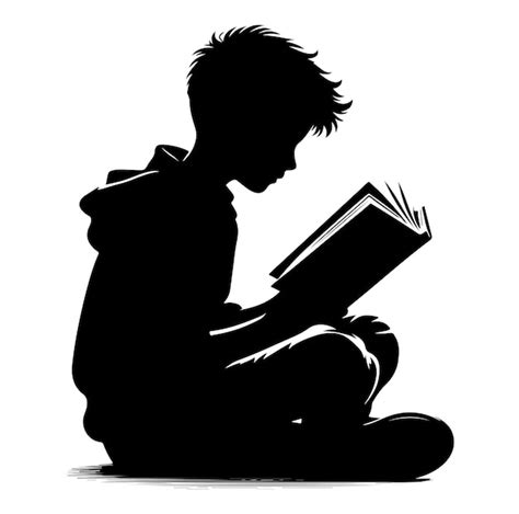 Child Reading Book Silhouette at Everett Reynolds blog