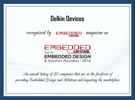 Delkin Devices Recognized as Top Embedded Design & Solution Provider