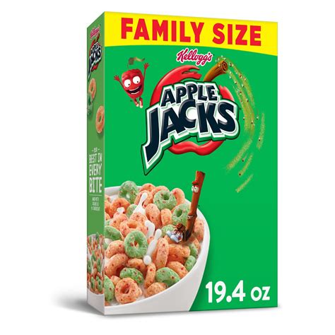 Kelloggs Apple Jacks Original Cold Breakfast Cereal 194 Oz