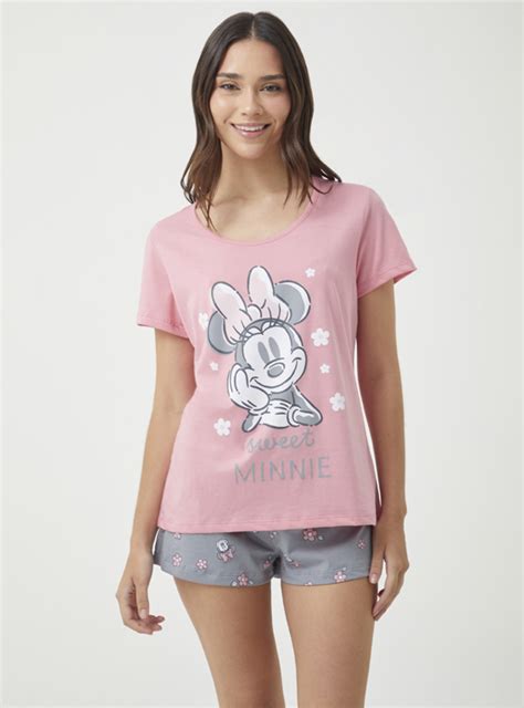 Ripley Pijama Algod N Mujer Disney Rosado Minnie Mouse