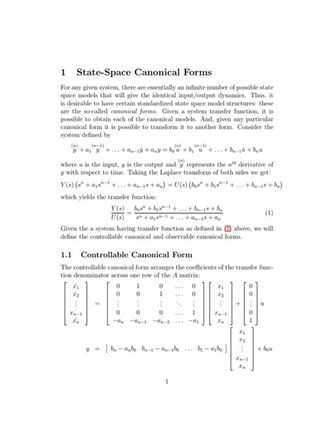 State Space Canonical Forms