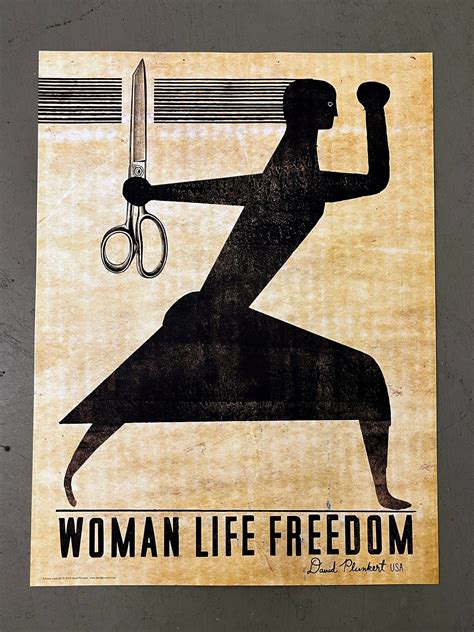 Woman Life Freedom Poster By David Plunkert Iranian Womens Rights