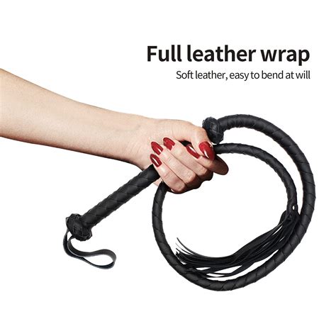 Faux Leather Black Whip Costume Whip Handmade Bullwhip, Whip Costume