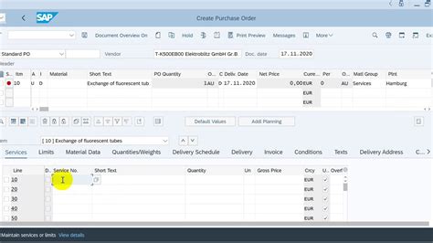 Exercise 20 Procurement Of External Services Sap Mm Tutorial Youtube