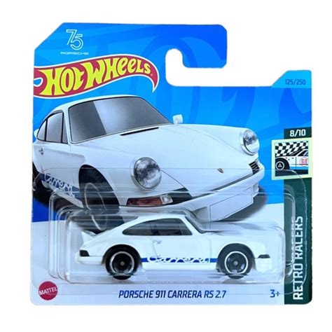 Машинка Hot Wheels металлическая в МИНИ упаковке масштаб 1 64 PORSCHE 911 CARRERA RS 2 7 Белый