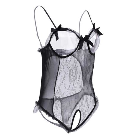 Sexy Plus Size Open Bra Crotch Lingerie Dress Erotic Underwear Costumes Best Crossdress