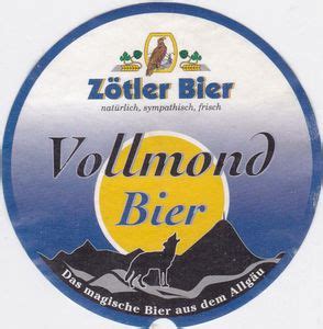 Štítok z nápoja Vollmond Bier Privat Brauerei Zötler NemeckoCol DE