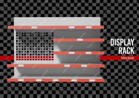 Premium Psd 3d Shelf Display Rack Mockup